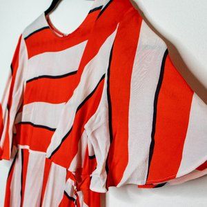 topshop diagonal stripe midi dress